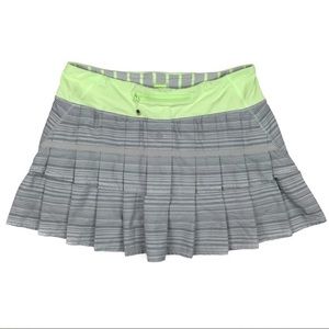 Lululemon Pacemaker Skirt - Neon Green and Grey